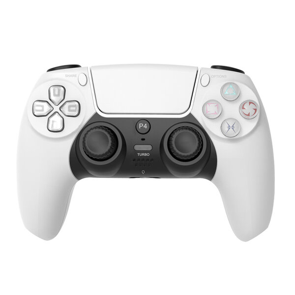 Ntech Ntech PS4 Controller Geschikt voor PS4 en PS3 - ps4 game controller Draadloos P49 - Wit - Speaker - Audio Jack Input