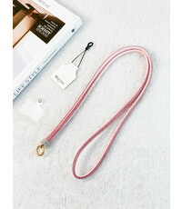 Ntech Ntech Telefoonkoord Kristal  Roze - Verstelbare Telefoonketting 1.2m