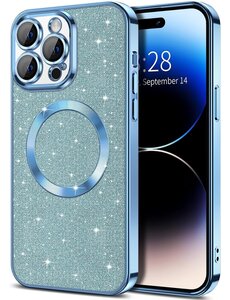 Ntech Hoesje Geschikt voor iPhone 15 Pro Magsafe hoesje Blauw