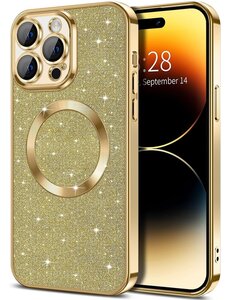 Ntech Hoesje Geschikt voor iPhone 15 Pro Magsafe hoesje Goud