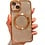 Ntech Hoesje Geschikt voor iPhone 15 Pro Magsafe hoesje Goud - Lens beschermer glitter backcover