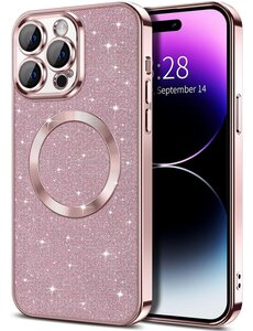 Ntech Hoesje Geschikt voor iPhone 15 Pro Magsafe hoesje Rose Goud