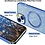 Ntech Hoesje Geschikt voor iPhone 15 Magsafe hoesje Blauw - Lens beschermer glitter backcover