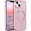 Ntech Hoesje Geschikt voor iPhone 15 Pro Max Magsafe hoesje Rose Goud - Lens beschermer glitter backcover