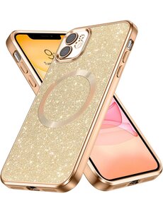 Ntech Hoesje Geschikt voor iPhone 15 Pro Max Magsafe hoesje Goud