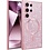 Ntech Hoesje Geschikt Voor Samsung Galaxy S24 Ultra Magsafe hoesje  Rose Goud- Lens beschermer glitter backcover