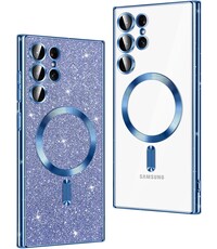 Ntech Hoesje Geschikt Voor Samsung Galaxy S23 Ultra Magsafe hoesje Blauw
