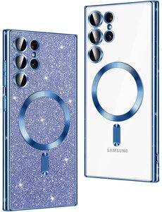 Ntech Hoesje Geschikt Voor Samsung Galaxy S23 Ultra Magsafe hoesje Blauw