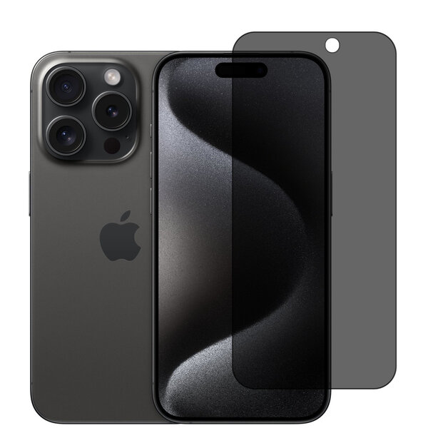 Ntech Privacy Screen protector Geschikt voor iPhone 15 Pro - Full screen protector tempered glass van gehard glas