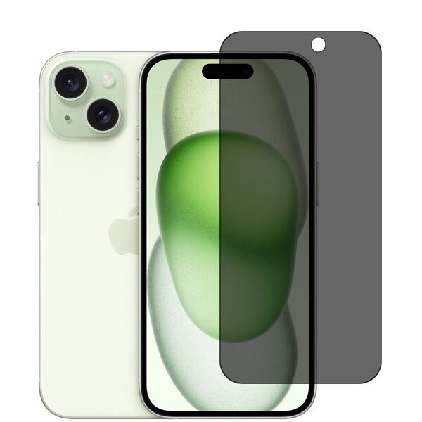 oTronica Privacy Screen protector Geschikt voor iPhone 15 Plus - Full screen protector tempered glass van gehard glas
