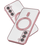 oTronica oTronica Hoesje aanstellen voor Samsung Galaxy S22 met Magnetisch Ring en Camera Lensbeschermer - backcover – Transparant/Rosegoud