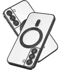 oTronica oTronica Hoesje aanstellen voor Samsung Galaxy S22 met Magnetisch Ring Transparant/Zwart