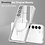 oTronica oTronica Hoesje aanstellen voor Samsung Galaxy S22 met Magnetisch Ring en Camera Lensbeschermer - backcover – Transparant/Zilver