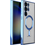 oTronica oTronica Hoesje aanstellen voor Samsung Galaxy S22 Ultra met Magnetisch Ring en Camera Lensbeschermer - backcover – Transparant/Bluaw