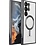 oTronica oTronica Hoesje aanstellen voor Samsung Galaxy S22 Ultra met Magnetisch Ring en Camera Lensbeschermer - backcover – Transparant/Zwart