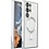oTronica oTronica Hoesje aanstellen voor Samsung Galaxy S22 Ultra met Magnetisch Ring en Camera Lensbeschermer - backcover – Transparant/Zilver