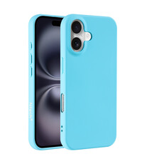 Ntech Hoesje Geschikt voor iPhone 16 Plus – Zacht siliconen backcover – Licht Blauw