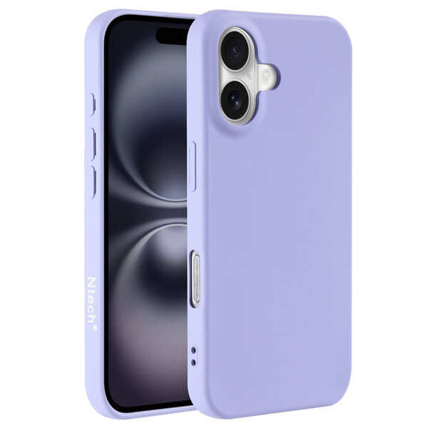 Ntech Hoesje Geschikt voor iPhone 16 Plus – Zacht siliconen liquid backcover – Lila