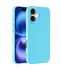 Ntech Hoesje Geschikt voor iPhone 16 – Zacht siliconen backcover – Licht Blauw