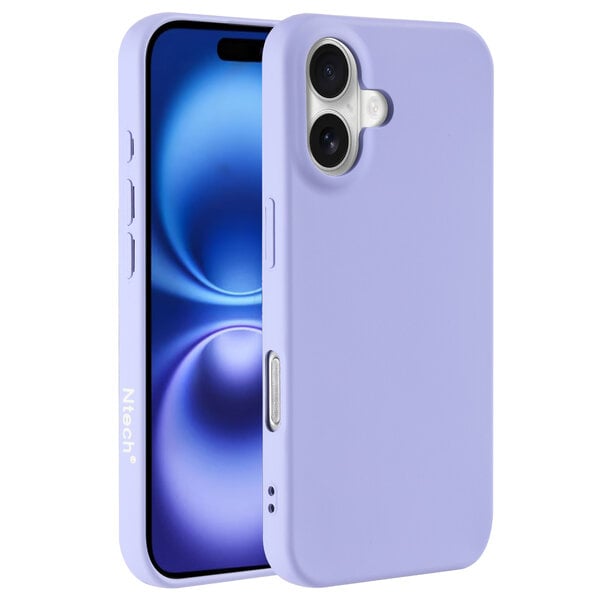 Ntech Hoesje Geschikt voor iPhone 16 – Zacht siliconen liquid backcover – Lila