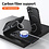 Ntech Hoesje geschikt voor iPhone 16 Magsafe met Carbon uitvoering - 360° Draaibare Magnetische Standaard - Back Cover Kickstand Ring – Zwart