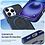 Ntech Hoesje Geschikt voor iPhone 16 Pro Magsafe hoesje - hard backcover - Magnetische Standaard - Ringhouder - Mat Transparant / Blauw