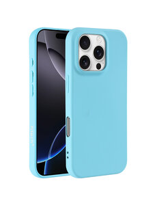 Ntech Hoesje Geschikt voor iPhone 16 Pro – Zacht siliconen backcover – Licht Blauw