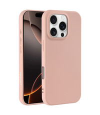 Ntech Hoesje Geschikt voor iPhone 16 Pro Max – Zacht siliconen backcover – Pink Sand