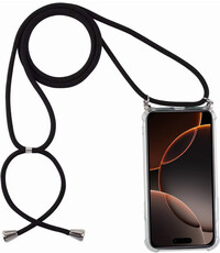 Ntech Hoesje met koord Geschikt voor iPhone 16 Pro Max Transparant Shockproof