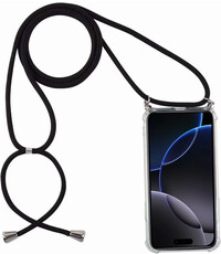 Ntech Hoesje met koord Geschikt voor iPhone 16 Pro Transparant Shockproof