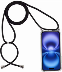 Ntech Hoesje met koord Geschikt voor iPhone 16 Transparant Shockproof