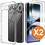 Ntech Hoesje geschikt voor OnePlus Nord 4 5G Hoesje transparant - Anti Shock silicone hoesje OnePlus Nord 4 case met 2 Pack Screenprotector tempered glass voor OnePlus Nord 4