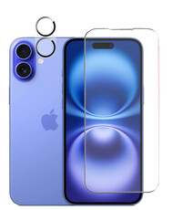 Ntech Tempered glass Screenprotector en Camera lens Protector Geschikt voor iPhone 16 - 1+1 Stuk