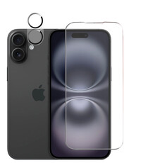 Ntech Tempered glass Screenprotector en Camera lens Protector Geschikt voor iPhone 16 Plus - 1+1 Stuk