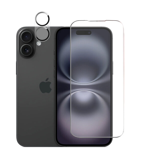 Ntech Tempered glass Screenprotector en Camera lens Protector Geschikt voor iPhone 16 Plus - Beschermglas - gehard glas - 1+1 Stuk
