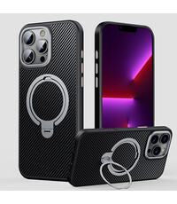 Ntech Hoesje geschikt voor iPhone 13 Pro Max Magsafe  hoesje met Carbon uitvoering