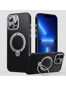 Ntech Hoesje geschikt voor iPhone 13 Pro Magsafe  hoesje met Carbon uitvoering