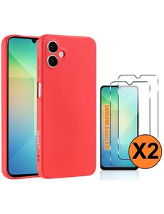 Ntech Hoesje Geschikt Voor Samsung Galaxy A06 Hoesje siliconen Rood