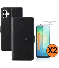  Hoesje geschikt voor Samsung Galaxy A06 hoesje bookcase Zwart