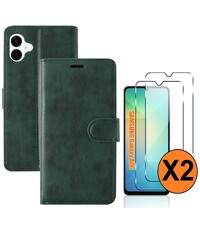 Ntech Hoesje geschikt voor Samsung Galaxy A06 hoesje bookcase Groen