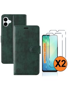 Ntech Hoesje geschikt voor Samsung Galaxy A06 hoesje bookcase Groen