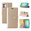 Ntech Hoesje geschikt voor Samsung Galaxy A06 hoesje bookcase Goud - Met screenprotector tempered glass voor Galaxy A06 4G - 2x