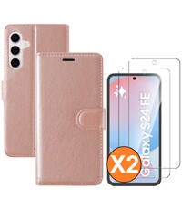 Ntech Hoesje geschikt voor Samsung Galaxy S24 FE hoesje Rose Goud