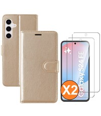 Ntech Hoesje geschikt voor Samsung Galaxy S24 FE hoesje Goud