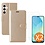 Ntech Hoesje geschikt voor Samsung Galaxy A16 4G / 5G hoesje Goud pasjeshouder telefoon hoes - Met screenprotector tempered glass voor Galaxy A16 4G / 5G - 2x