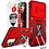 Ntech Hoesje Geschikt voor Samsung Galaxy S24 FE hoesje backcover Rood met Met Draaibare Ring Houder en camera bescherming - Galaxy S24 FE Screenprotector - 2 stuks