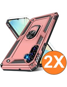 Ntech Hoesje Geschikt voor Samsung Galaxy S24 FE Hoesje Rose Goud