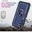Ntech Hoesje Geschikt voor Samsung Galaxy S24 FE Hoesje Blauw Anti-Shock Hybrid Armor hoesje Met Draaibare Ring Houder - Samsung S24 FE Screenprotector 2 pack