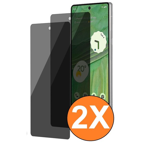 Ntech Privacy Geschikt voor Google Pixel 6A screenprotector Privacy - 2 Stuks - Full screen protector tempered glass Pixel 6a