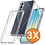 Ntech Hoesje geschikt voor Samsung A16 4G / 5G transparant Silicone hoesje Anti Shock hoesje Met gehard glas Screenprotector - 3 pack